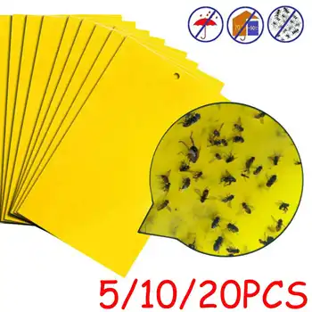 

(5/10/20Pcs) 15X20cm Large Area Hanging Sticky Glue Boards for Fly Pest Insect Trap Catchers Bug Stickers