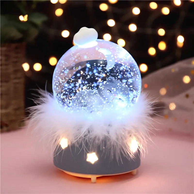 10*15,8 см kitty Plume хрустальные снежные глобусы стеклянная музыкальная шкатулка снежный шар домашний офис украшение интерьера рождественские подарки на день Святого Валентина