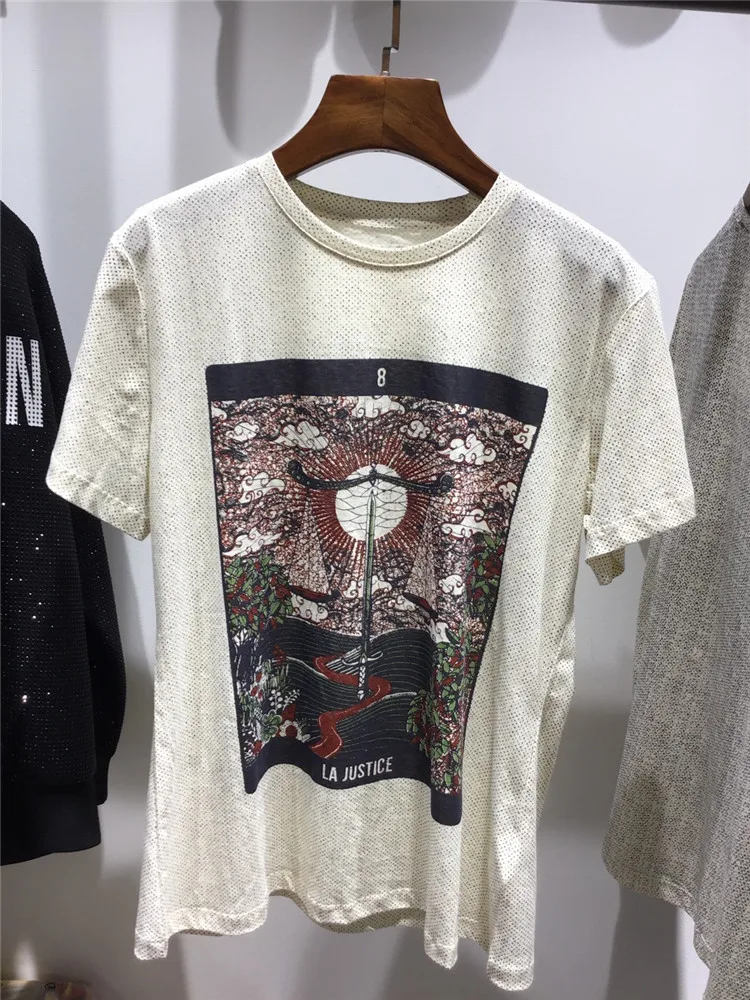 Модная винтажная женская футболка с принтом, топы для подиума, Harajuku, короткий рукав, женский корейский стиль, футболка, одежда