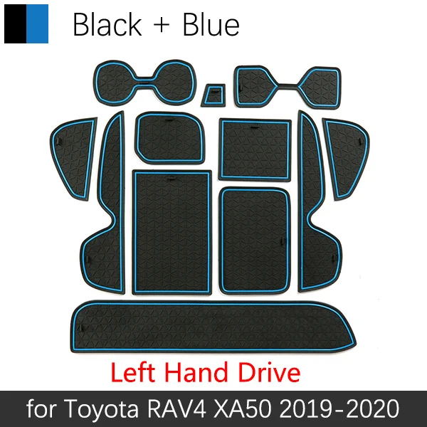 Blue LHD Противоскользящий резиновый коврик для Toyota RAV4 XA50 RAV 4 50 MK5 аксессуары для автомобиля наклейки коврик для телефона тойота рав 4 - Название цвета: Blue LHD