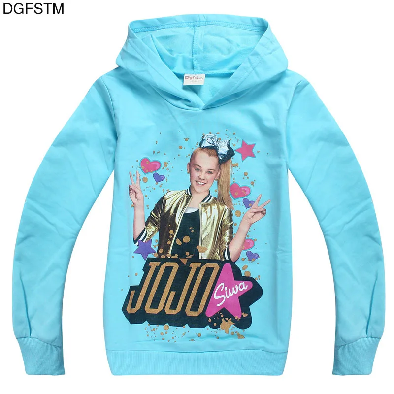 JOJO siwa/весенне-Осенняя детская хлопковая футболка с длинными рукавами и рисунком для девочек толстовка с капюшоном+ штаны, детский спортивный костюм, одежда