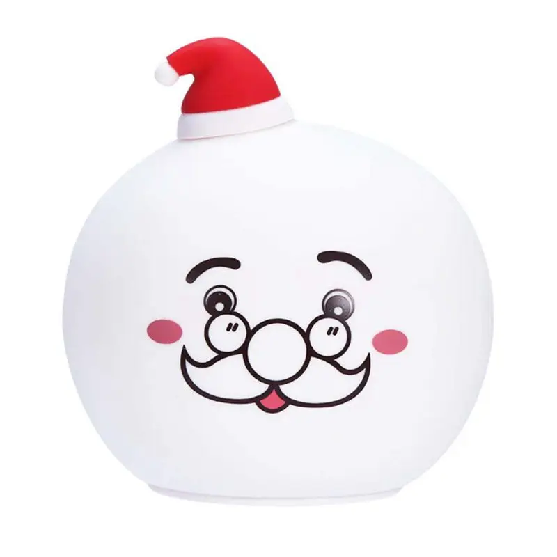 

7-Color Changing Santa Claus Night Light, Portable Soft Silicone Children Bedroom Room Decor Lamp,Christmas Gift for Kids(Santa