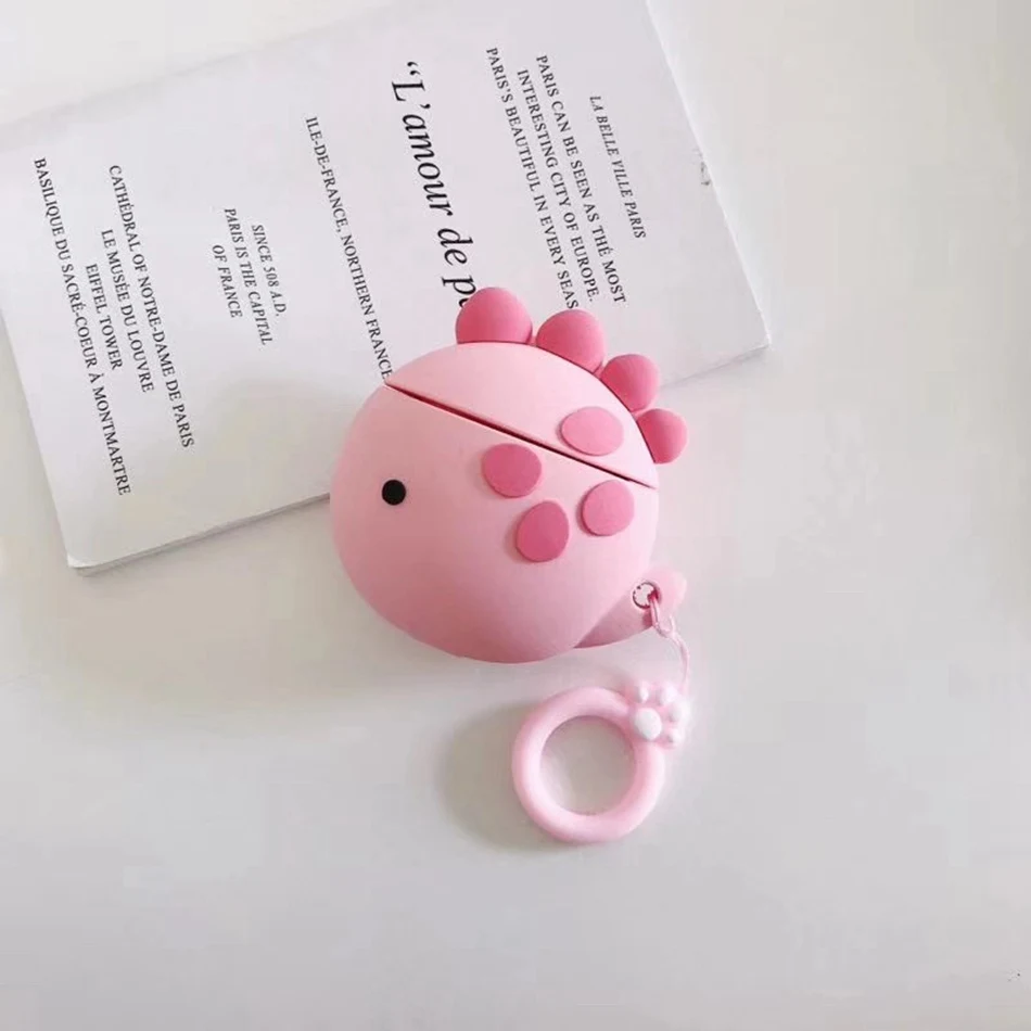 Чехол для наушников с динозавром для Airpods 2, чехол с милой рыбкой для Apple Air pods, силиконовый чехол с солнечным цветком, Радужный чехол для ушей, улыбка - Цвет: 217U1