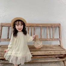 Платье принцессы в Корейском стиле для девочек, модные весенние детские платья для девочек 3-8 лет