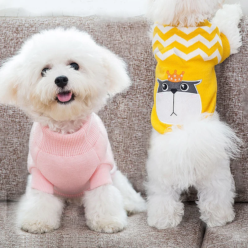 Одежда для домашних животных с изображением кошек и собак из мультфильмов свитер