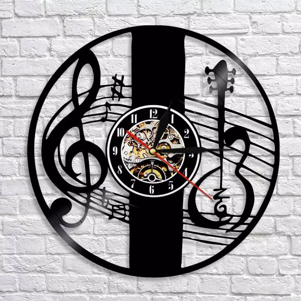 Treble Clef Music Note Wall Art Wall Clock Musical Instrument Violin