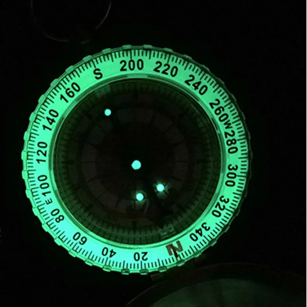 Чистый медный Раскладушка Компас со светящимся карманным компасом Портативный Открытый Многофункциональный измерительный инструмент для наружного кемпинга
