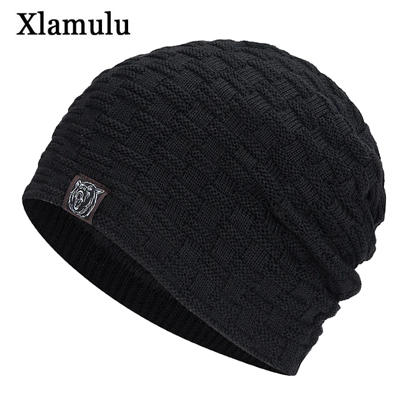 

Xlamulu Men's Winter Hat Skullies Beanies Knitted Hats For Women Winter Hat Male Caps Gorros Bonnet Soft Knitted Beanies Cotton