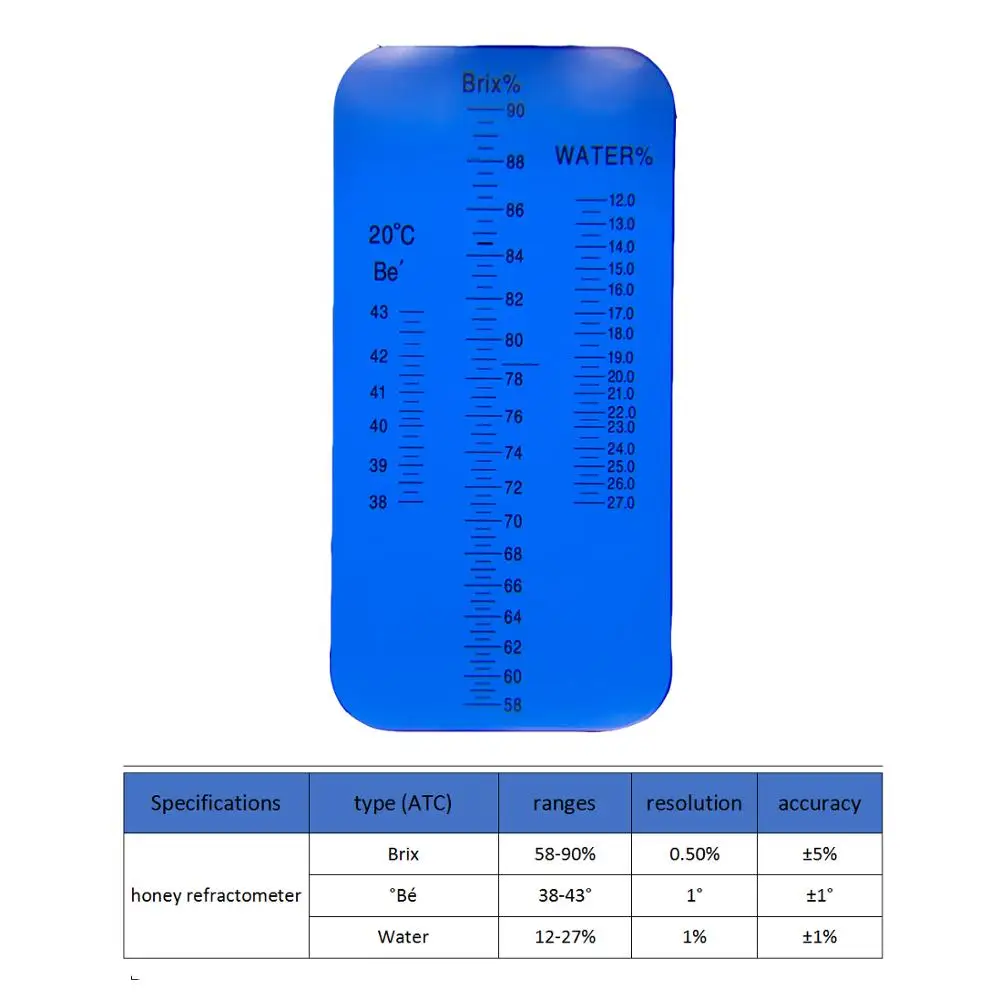 Рефрактометр мед ATC 58-90% Brix 38-43 ° Be baume 12-27% воды 3в1 весы для пчеловода сахара метр мед тестер рефрактометр