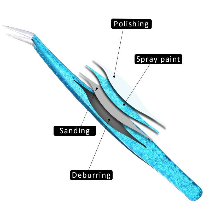 Eyelash Tweezers Ice Flower Anti-static 3D Accurate Professional Eyebrows Lash Extension Makeup Tools
