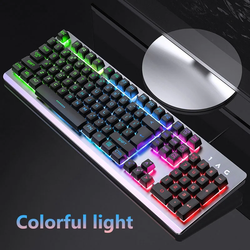 USB Проводная имитация механической клавиатуры RGB светодиодная подсветка