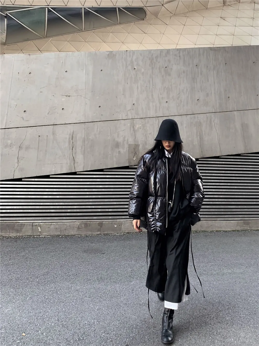 XITAO Harajuku, зимнее женское пальто на шнурке, плюс размер, свободная короткая парка, сохраняющая тепло, трендовая Женская одежда, уличная одежда, топы DMY2320