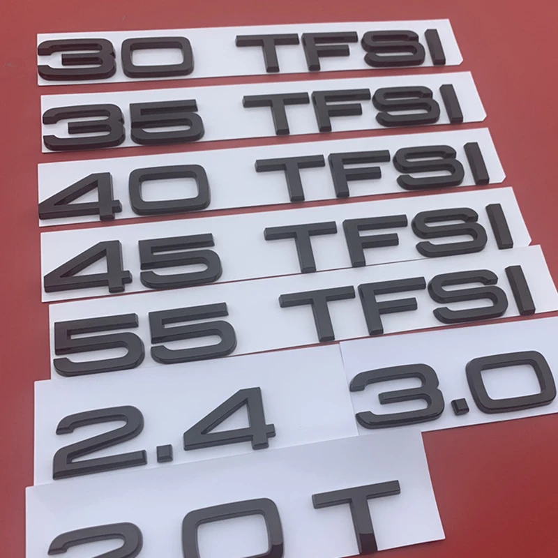 Буквенная эмблема с цифрами для Audi, SUV A4L, A5, A6L, Q3, Q5, Q7, 30, TFSI, 35, TFSI, 40, TFSI, 45, TFSI, 50, TFSI, 55, TFSI, наклейка на багажник автомобиля