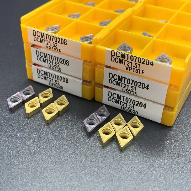 DCMT070204 DCMT070208 VP15TF UE6020 US735 insertos de carburo internos de la herramienta de torneado DCMT cara 070204 fresas de ToolsCNC herramienta