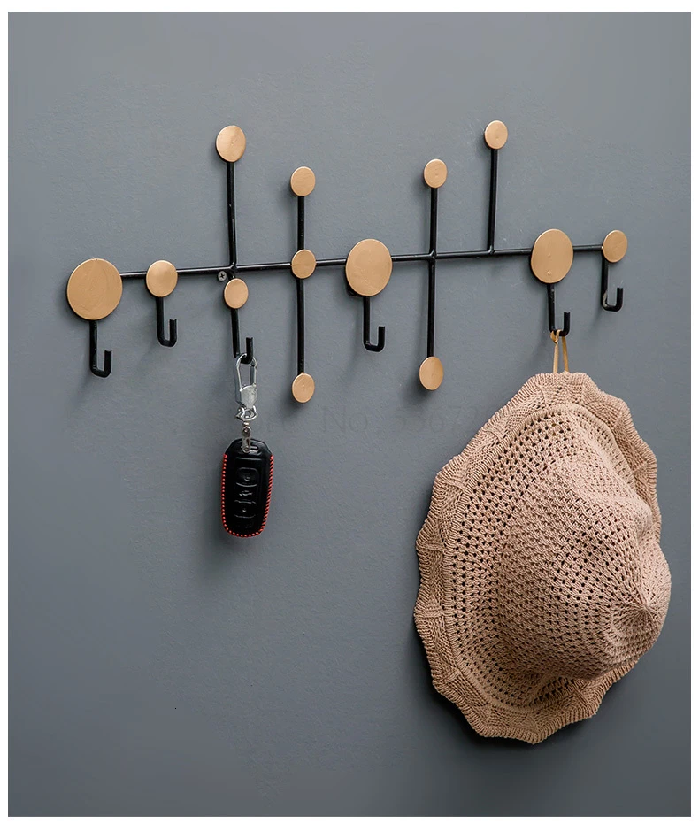 Iron hook wall hanging wall building kitchen porch door rear object rack retro creative clothes hook