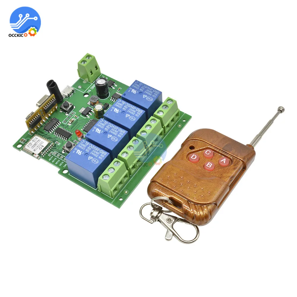 DC5V DC5-32V AC 220 В wifi релейный модуль 4CH умный переключатель дистанционное управление 433 МГц рч приемник таймер релейный модуль для умного дома