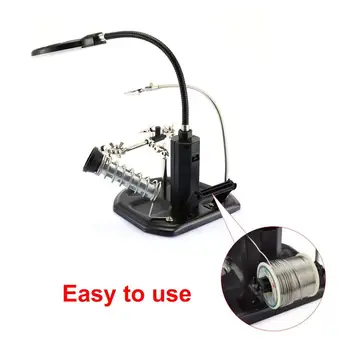 

Welding Magnifying Glass with LED Light 2.5X 4X Lens Auxiliary Clip Loupe Desktop Magnifier Third Hand Soldering Repair Tool