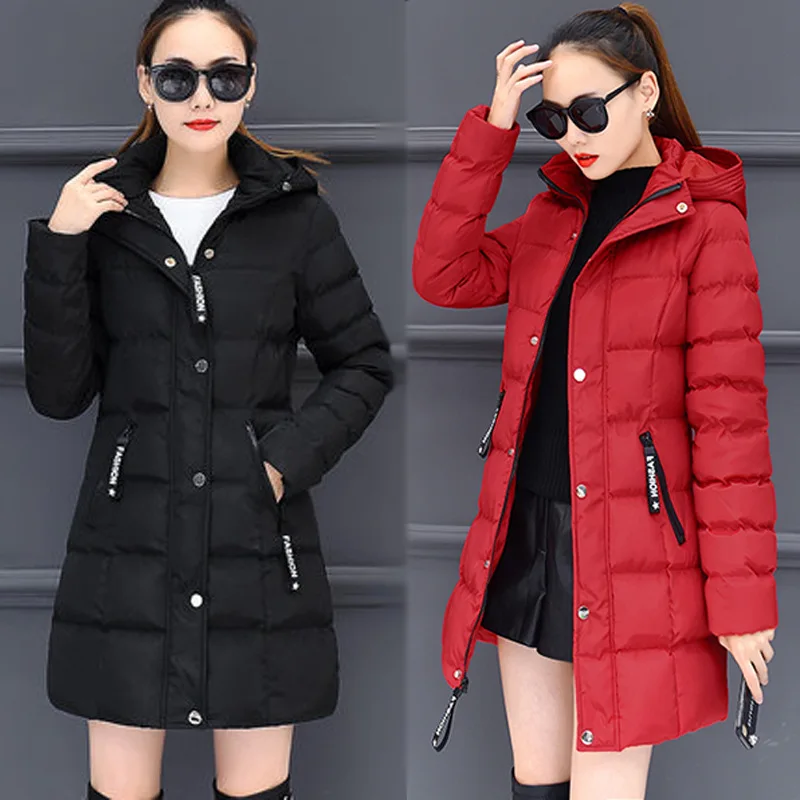 

Aelia Slave Winter New Style Cotton-padded Clothes Women's 4-Color Europe And America Mid-length WOMEN'S Coat Supply of Goods St
