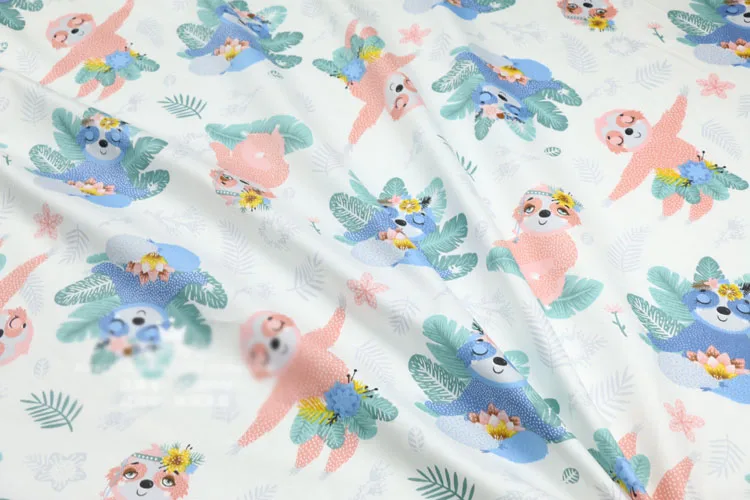 Bird sloth unicorn DIY Sewing Craft Quilting Fat Quarters Cotton Fabric for baby home textile tilda patchwork tissus tecidos - Цвет: no.4