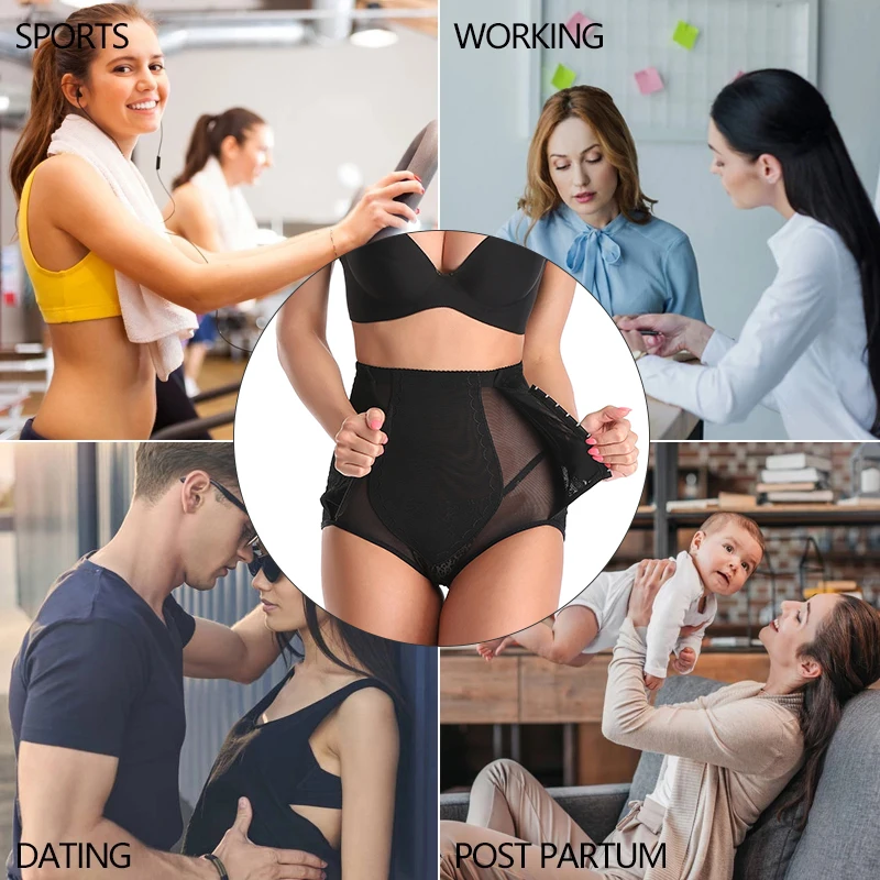 High Waist Trainer Slimming Underwear for Women Modeling Panties Flat Stomach Pants Compression Girdle Cotton Crotch Shapewear