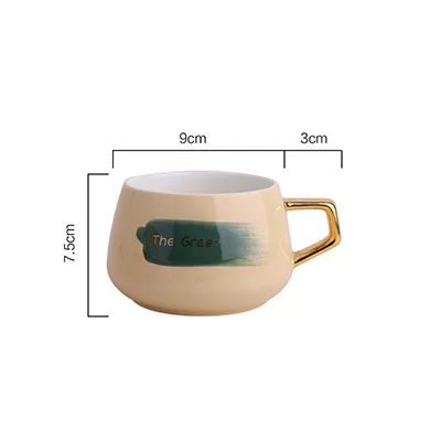 Нордический Творческий листовой керамический Обеденный набор, круглые Тарелки и блюда, обеденные тарелки, посуда, чаша для завтрака, товары для дома, кухни - Цвет: Beige Cup
