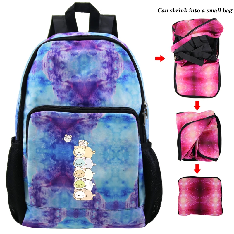 Sumikko Bagpack 20 Животные принты вещевой мешок для путешествий рюкзаки Sumikko рюкзак унисекс обратно в школу сумка прекрасный Sumikko дети складной рюкзак и сумка Dos - Цвет: Sumikko Bagpack 20