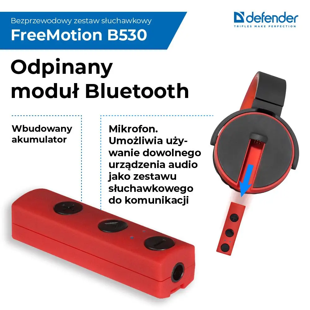 Гарнитура FreeMotion B530 черный+красный, Bluetooth