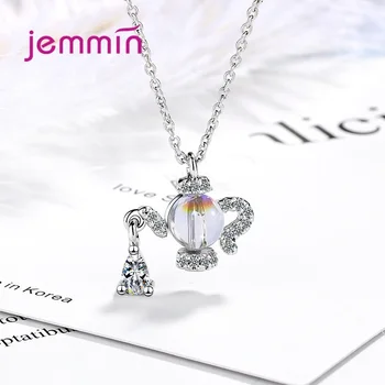 

Creative Fairy Tale Chic Crystals Necklace for Women 925 Sterling Silver Water Drop Clavicle Necklace Wholesale Quality Jewelry