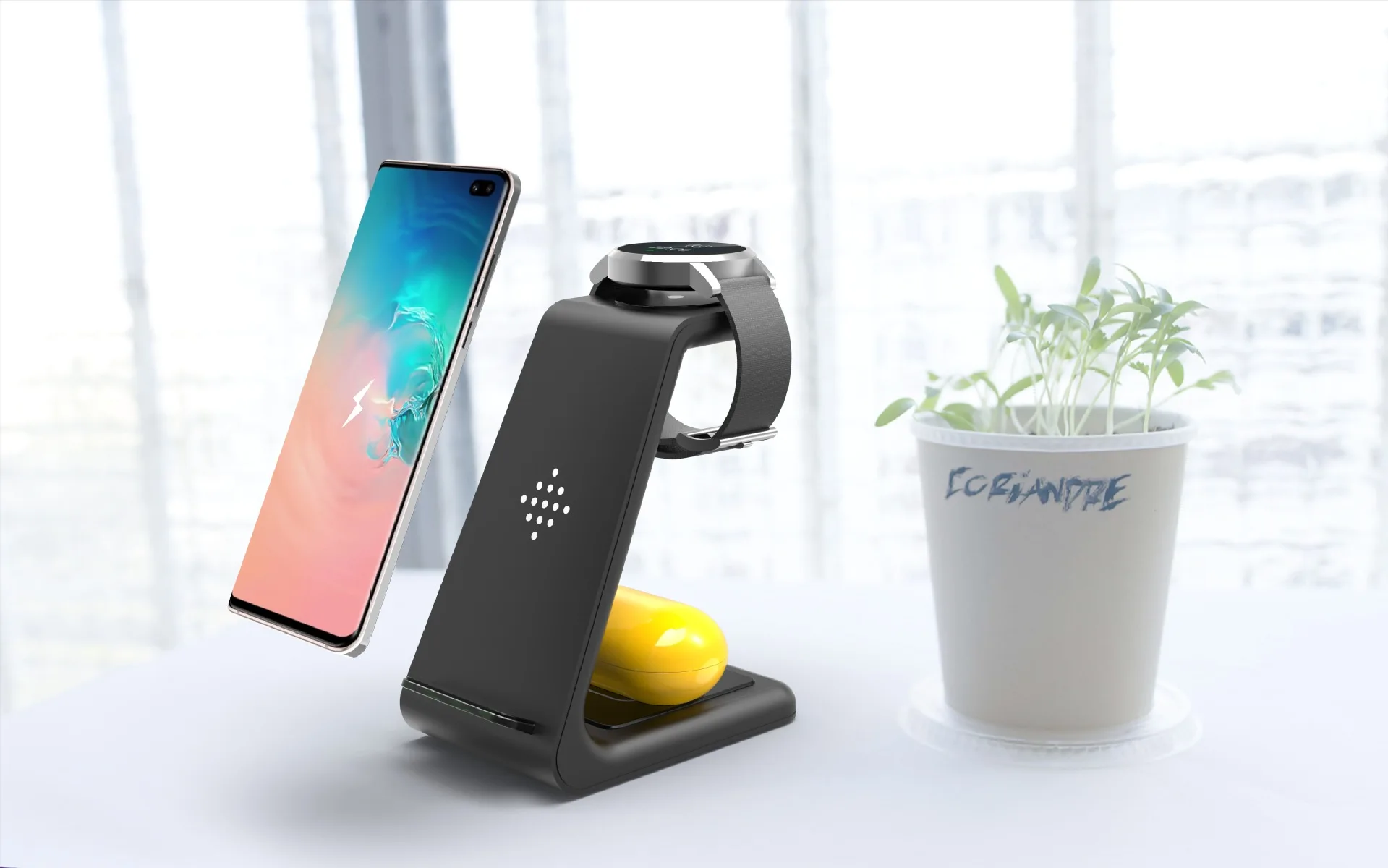 3 в 1 Qi зарядное устройство для iPhone X 8 XR samsung S10 быстрая Беспроводная зарядная подставка Док-станция зарядное устройство для samsung galaxy watch активные почки