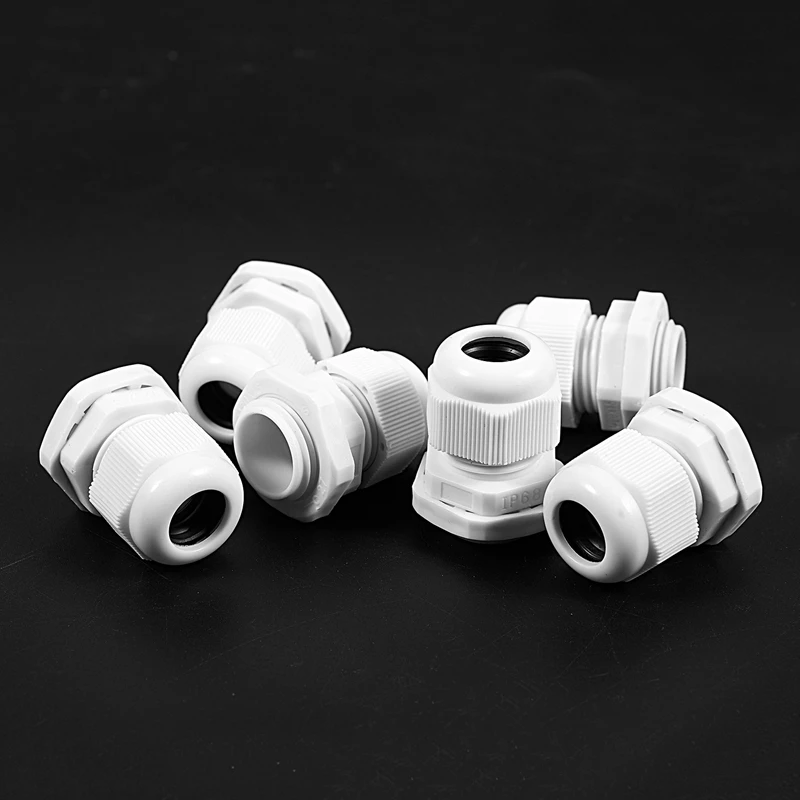 6 шт белые пластиковые Водонепроницаемые кабельные сальники M20 x 1,5
