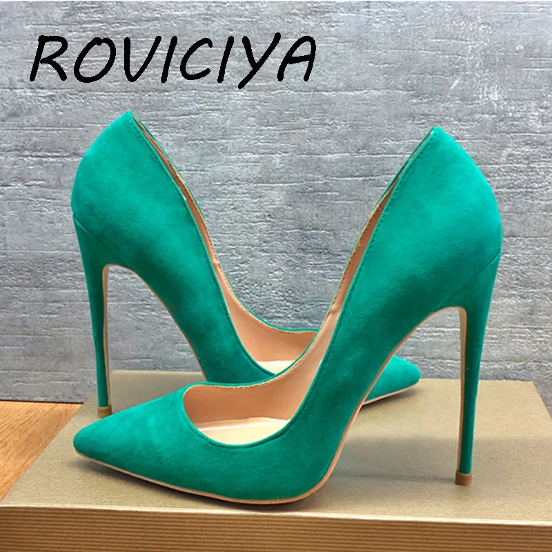 

Spring color women 12cm high heels pumps fashion pointed toe shallow pumps shoes sexy shoes slip-on party shoes RM011 ROVICIYA