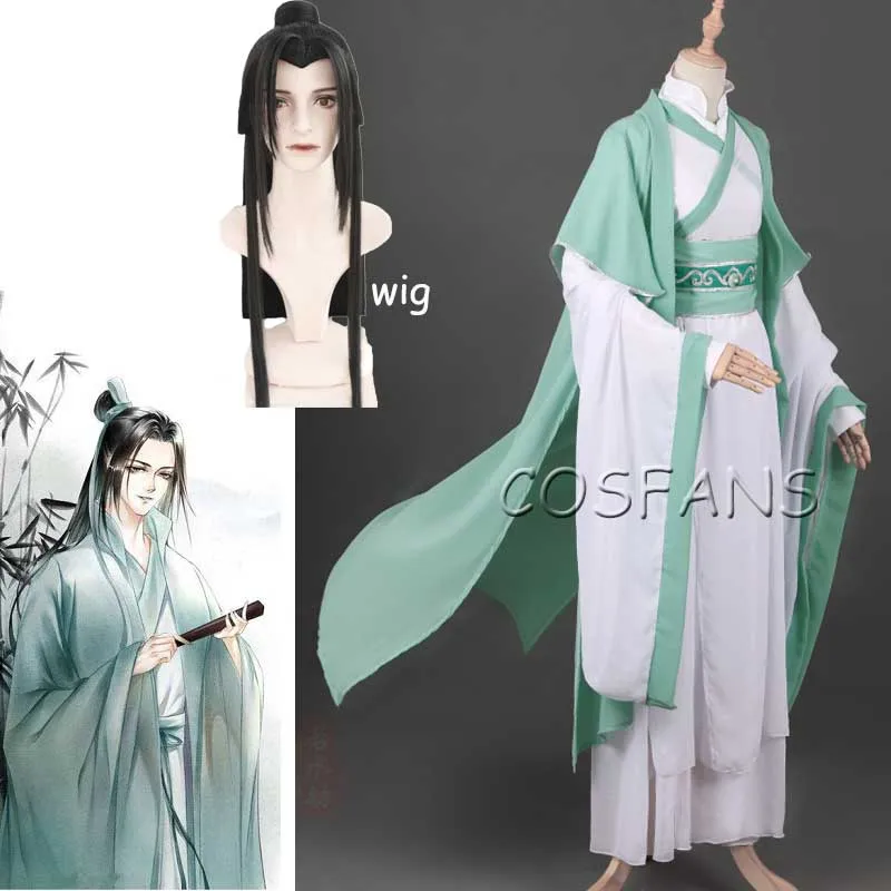

Китайский Аниме Косплей Костюм Shen Yuan Shen Qingqiu мужской ханьфу, косплей костюм полный комплект костюмы на Хэллоуин Взрослый маскарадный костюм парик