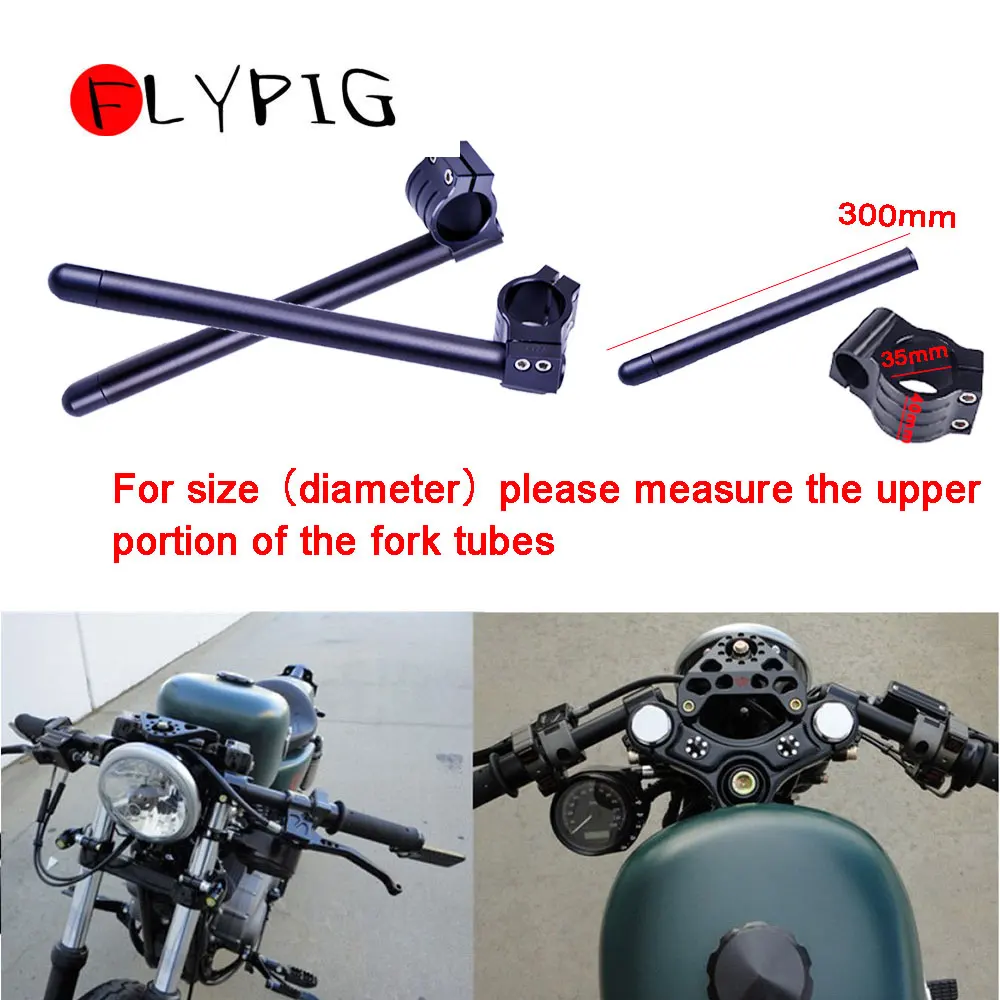 Кафе Racer 35 мм Черный CNC мотоциклетный зажим Ons вилка руль для Suzuki Yamaha Honda cbr 250r