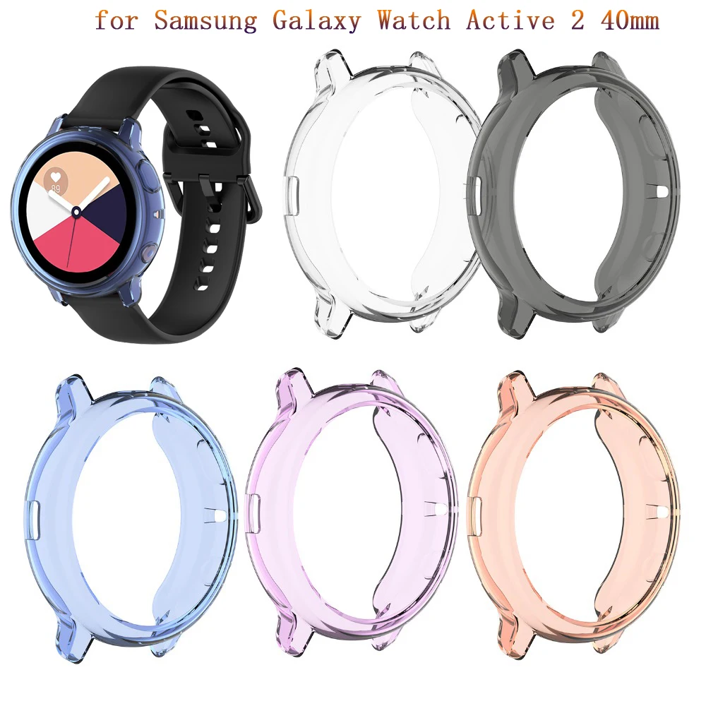 

For Samsung Galaxy Watch Active 2 Protective shell half pack Case for Samsung Galaxy Watch Active 2 40mm Transparent Cover Cases
