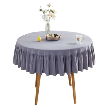 

Dining Home Kitchen Stain Prevention Cotton Linen Washable Daily Reusable Table Cloth Dust Proof Round Soft Cover Easy Clean
