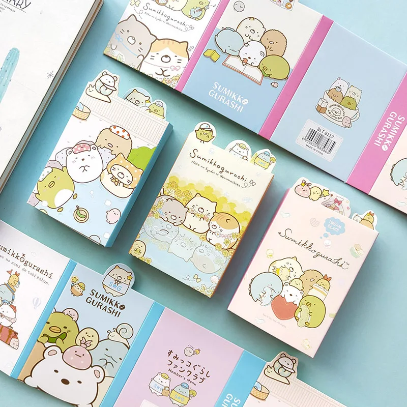 Sumikko Gurashi 6 складной блокнот для заметок милый N Times Sticky Notes закладки для блокнота канцелярские наклейки подарок школьные принадлежности
