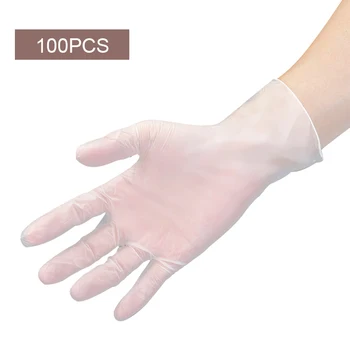 

100PCS Disposable Gloves for Home Cleaning Food Cooking PVC Transparent Gloves Latex-Free Kitchen Restaurant Gloves
