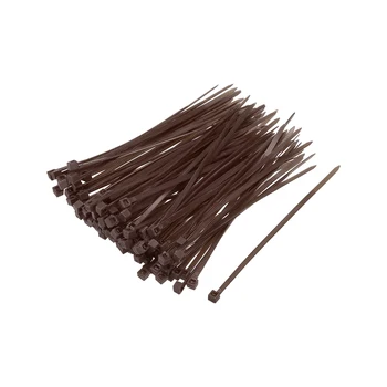 

uxcell 300pcs Cable Zip Ties 100mmx2.5mm Self-Locking Nylon Tie Wraps Brown Single-use Locking Flexible Cable Tie
