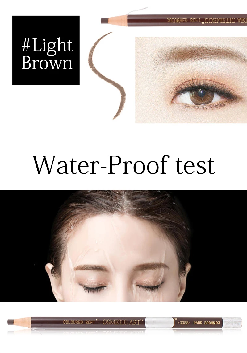 Lápis à Prova Cosméticos para Maquiagem Ferramenta de Beleza Microblading Sobrancelha Dwaterproof Água Sombras Matiz Caneta Natural 5 Cor 10 Microblading sobrancelha lápis à prova dwaterproof água