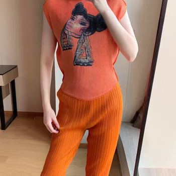 

Women Fashion Tops Oversized Top Women's Bat Sleeve 2020 Summer New Print Pleated T-shirt