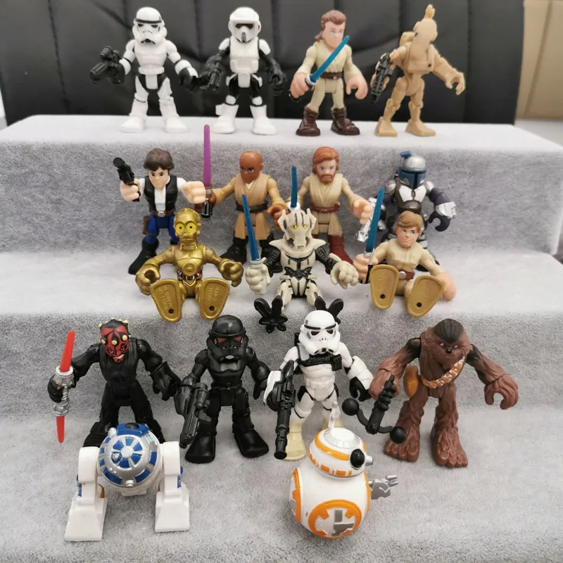 

2011 Star Wars Awakens BB8 Skywalker Robot R2-D2 Stormtroopers Darth Vader Chewbaccas PVC Action Figure model Toys Gift For Kids