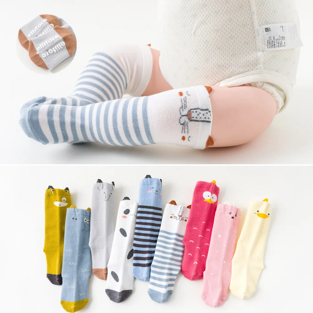 

2019 Autumn Cartoon Infant Baby Socks with Rubble Soles Toddler Non Slip Baby Long Sock Floor Newborn High Elastic Warm Sock