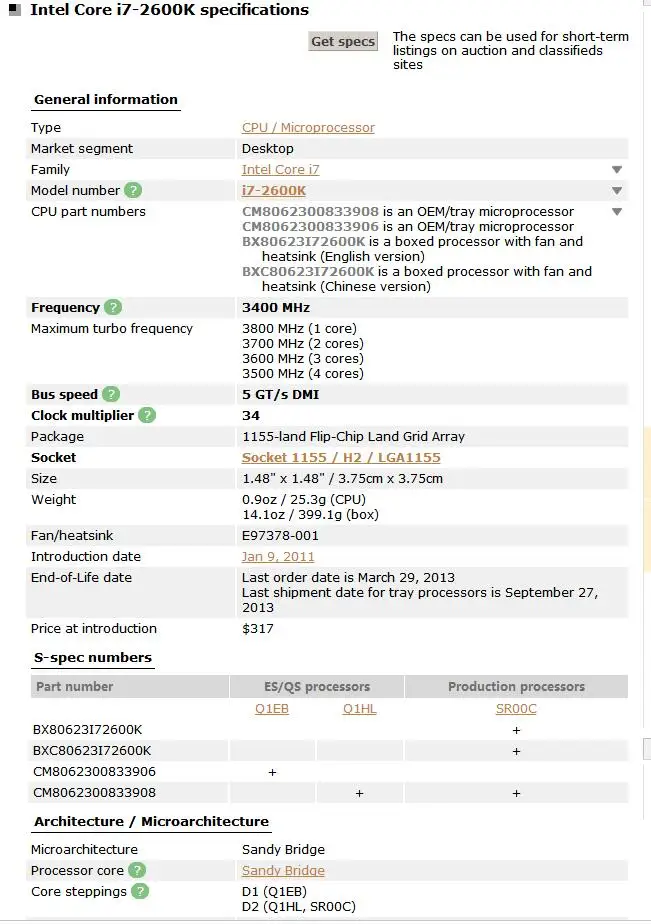 Четырехъядерный процессор Intel Core i7-2600K i7 2600K 3,4 GHz 8M 95W LGA 1155 протестированный рабочий