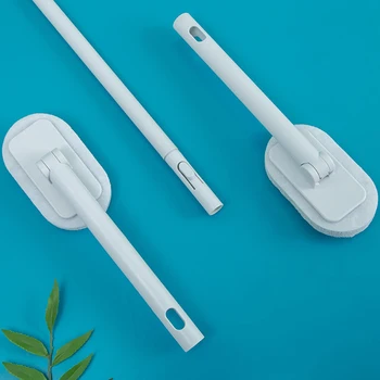 

Triangle Brush Head With Handle Bathroom Sponge Brush Kitchen Toilet Long Handle Plastic Cleaning Brush Household Cleaning Tool