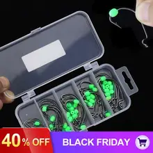 101 шт./лот Крючки Размер 2#1#1/0#2/0#3/0# рыболовный крючок светящийся мягкий бисер костюм с коробкой для рыболовных снастей