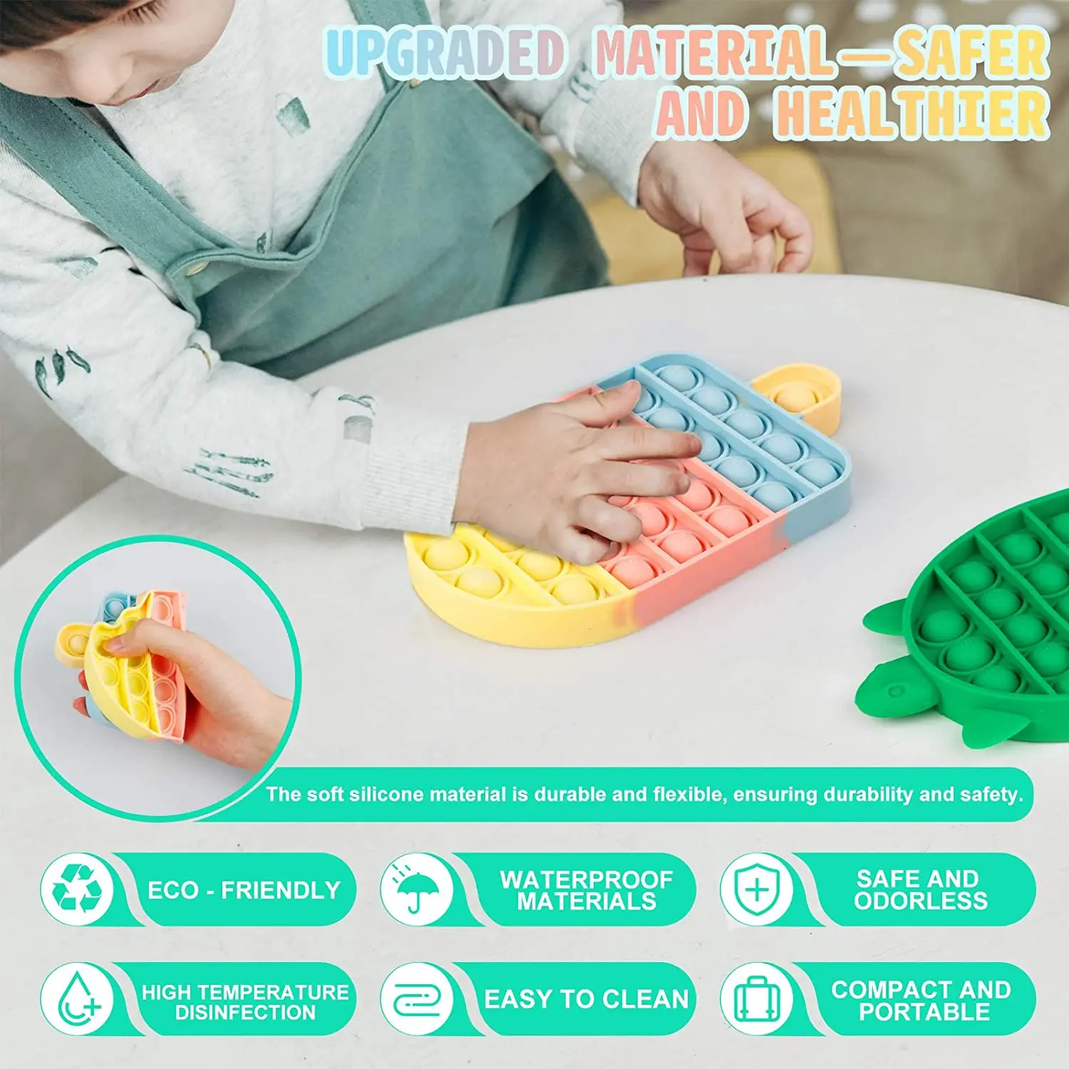 Fun Ice Cream Sensory bubble silicone Desk Game Toys Children school Stress Reliever Fidget Squeeze Board Game Autism ADHD Gift