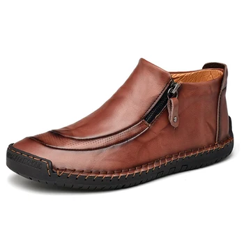 

Italian Men Casual Shoes Black Genuine Leather Men Loafers Moccasins Slip on Men's Flats Breathable Male Driving Shoes