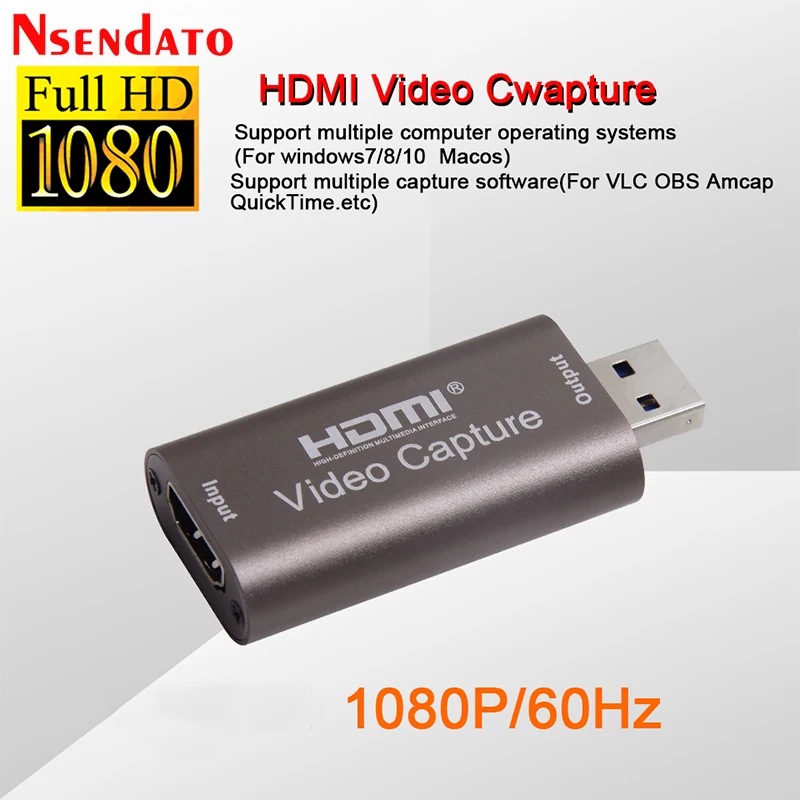 4K 1080P 60hz USB2.0 Audio Video Capture Card HDMI To USB 2.0 Acquisition Card Live Streaming Plate Camera Switch Game Recording|Video & TV Tuner…
