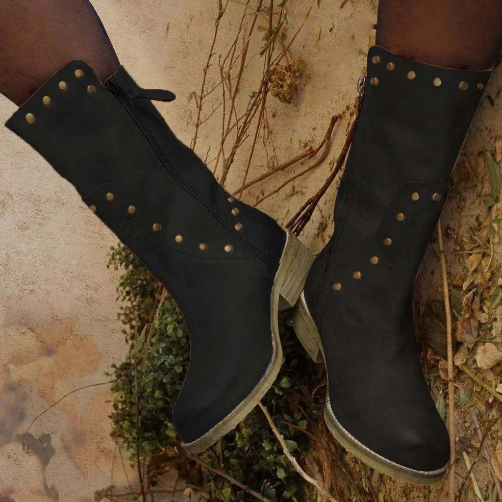 Г. Новые весенне-зимние женские полусапожки для отдыха в римском стиле, большие размеры, без шнуровки, на среднем квадратном каблуке ковбойские байкерские сапоги женская обувь# O22