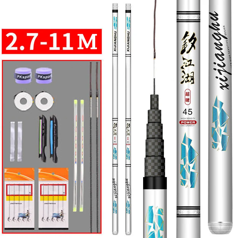 Canne Tenkara Carbon Hand Rod 28-Tuning 7m à 11m pour pêche à la carpe et ruisseau